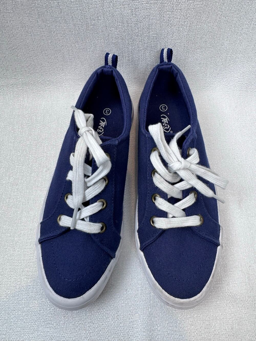 AdTec TECS Kids Canvas Navy Blue Sneaker white laces Style 6772NV Size 3